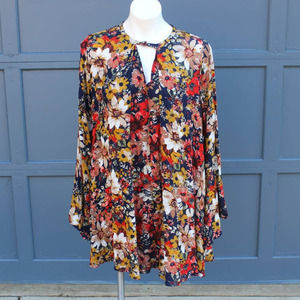 Umgee M Floral Dress BoHo Bell Sleeves